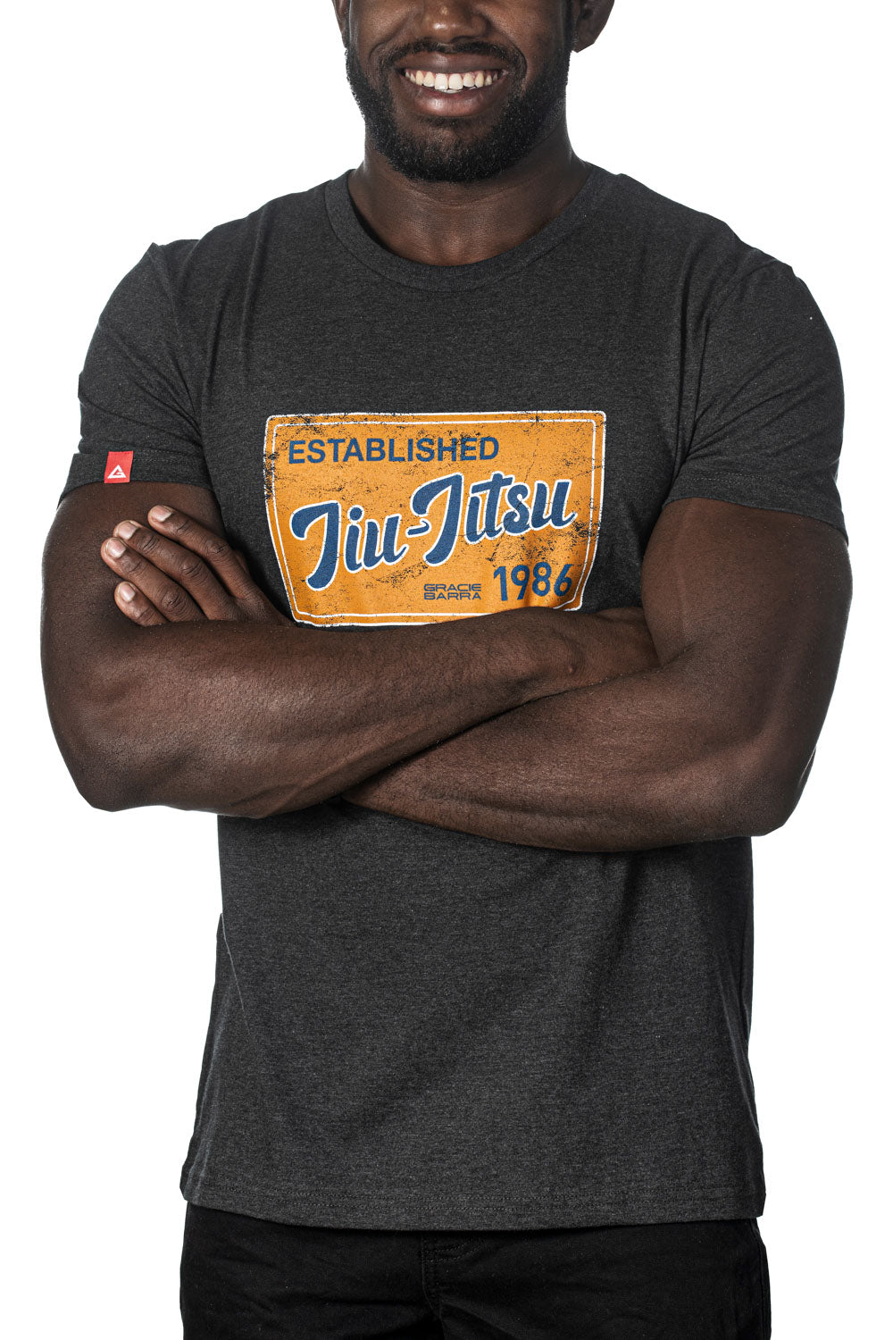 Jiu Jitsu Postcard Mens Tee - Dark Heather Grey