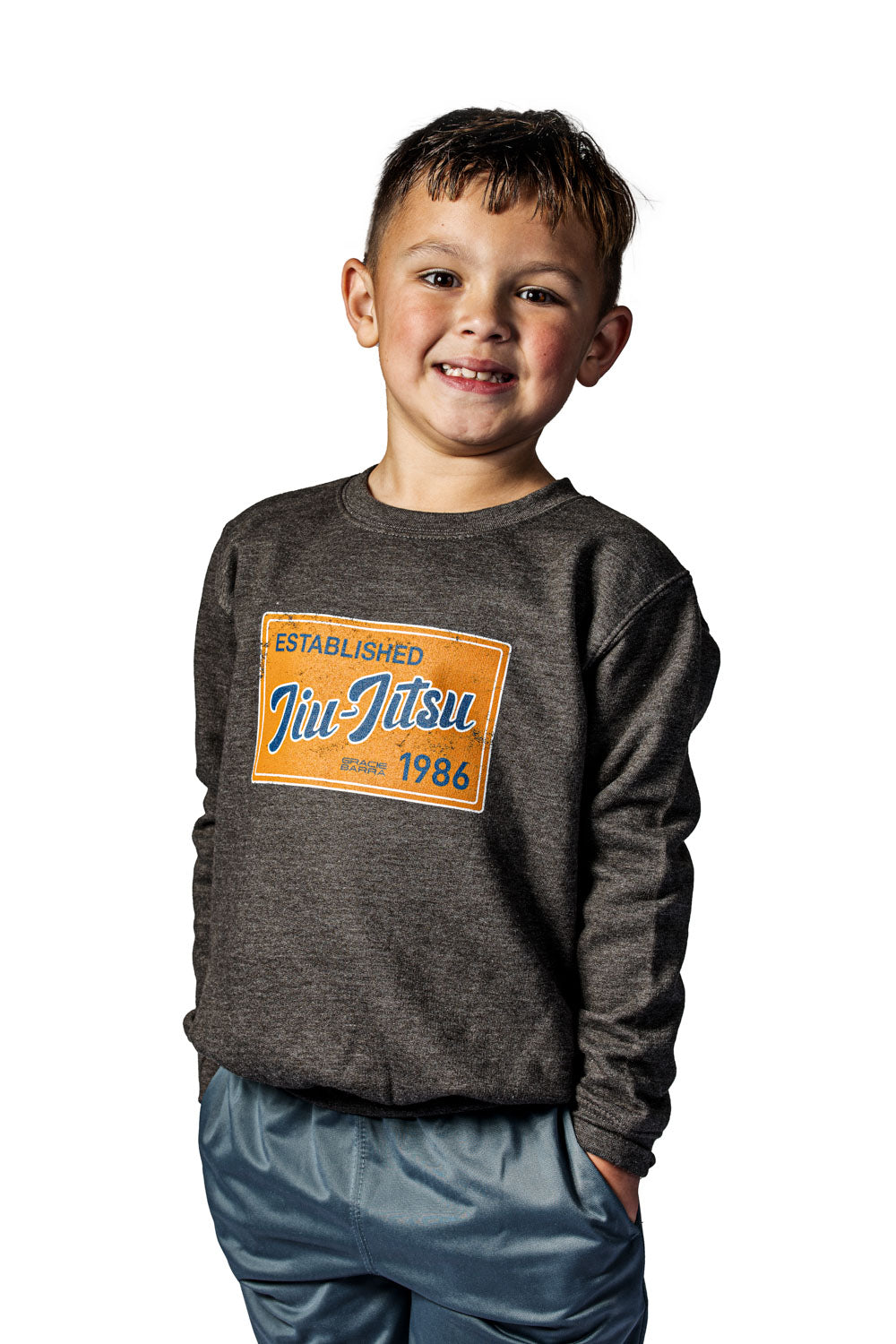 Jiu Jitsu Postcard Youth Sweatshirt - Grey