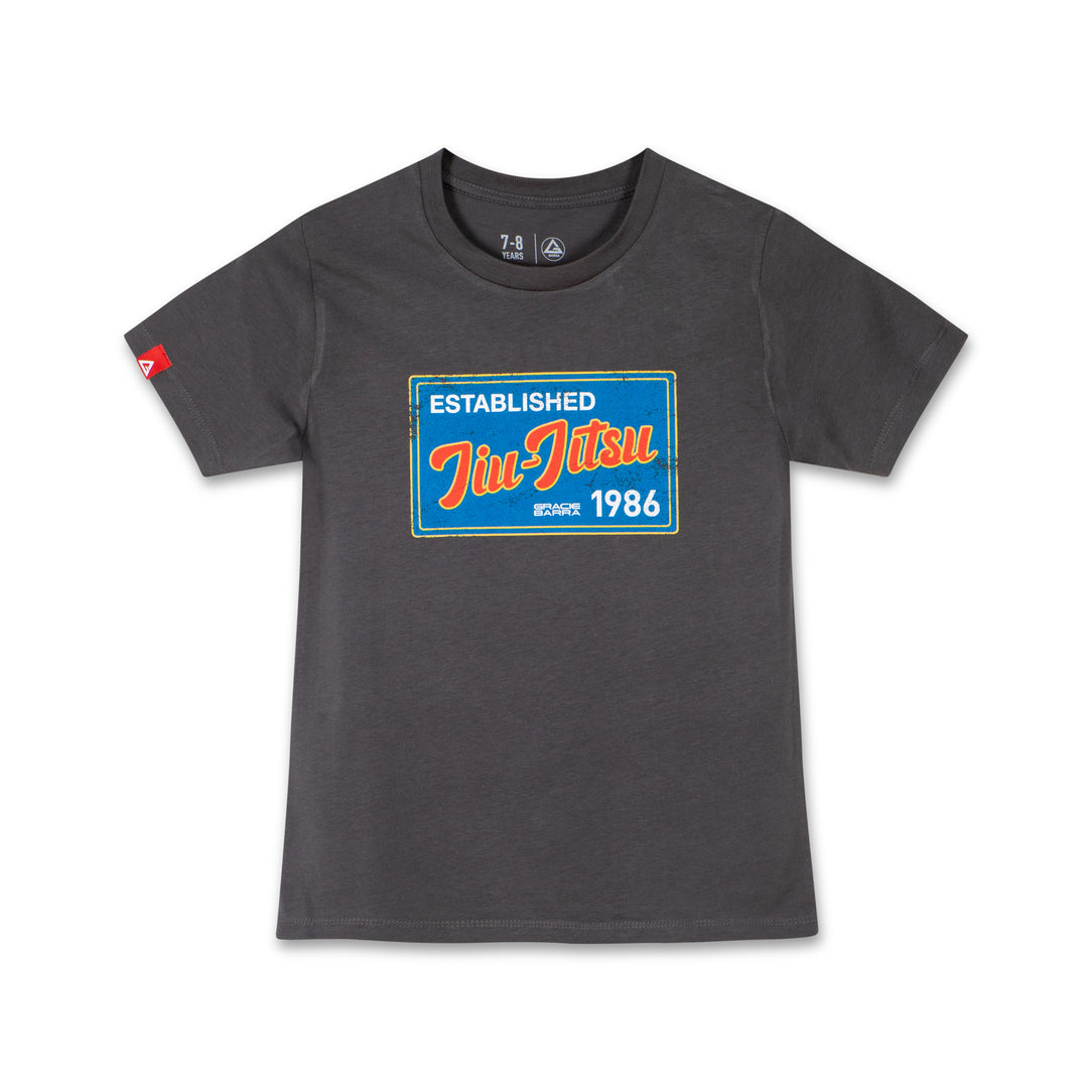 Jiu Jitsu Postcard Youth Tee - Anthracite