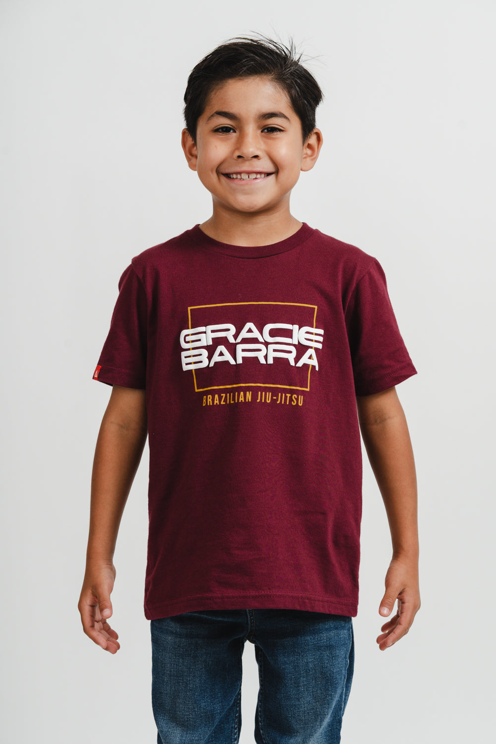 Stacked Youth Tee - Maroon